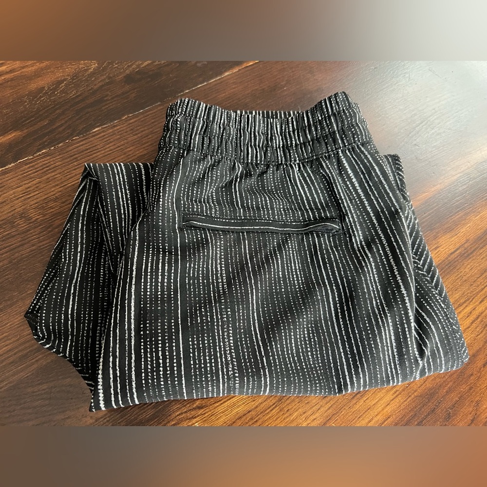 Athleta Arrival Pants Women’s 8 Black Amara Stripe 586939 Pull On Travel Pull On - Picture 12 of 12